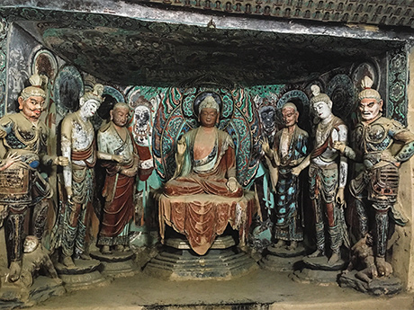 Mural y estatuas de Mogao