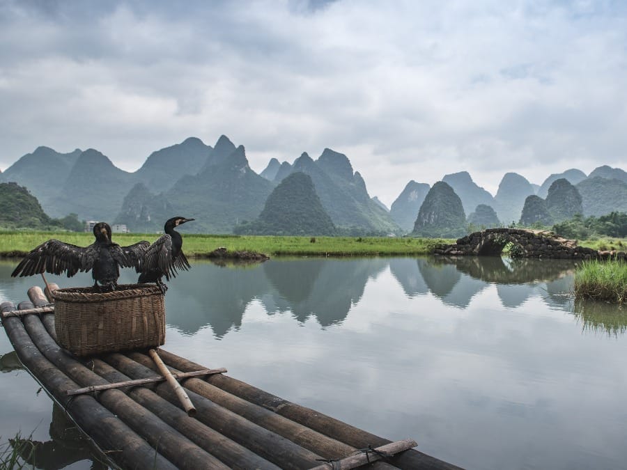 Lindo paisaje en Guilin