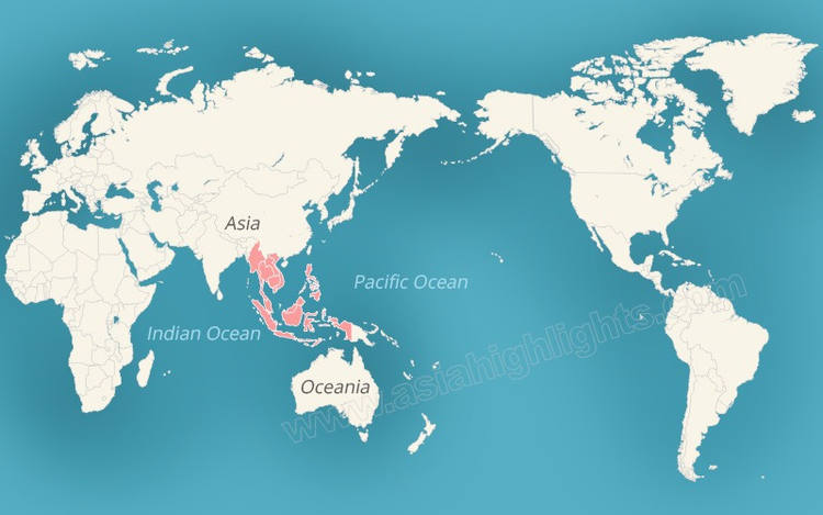 Mapa Sudeste Asiático
