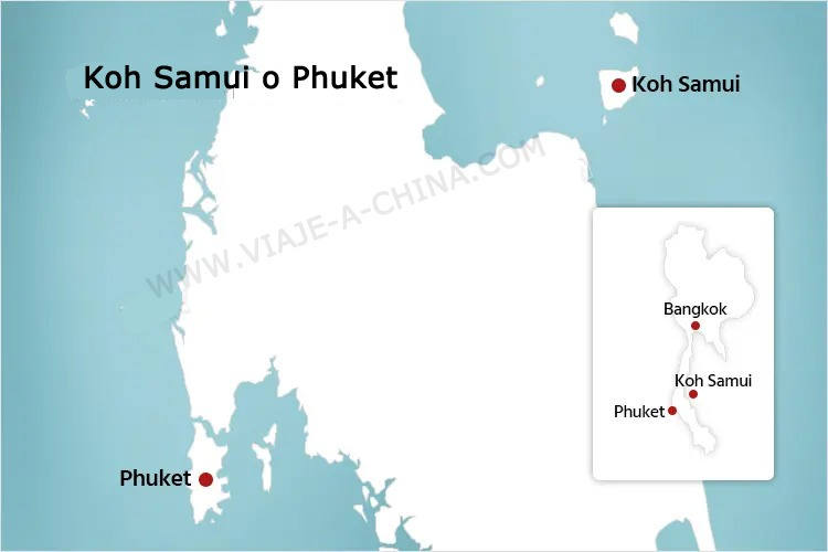 Koh Samui o Phuket Mapa