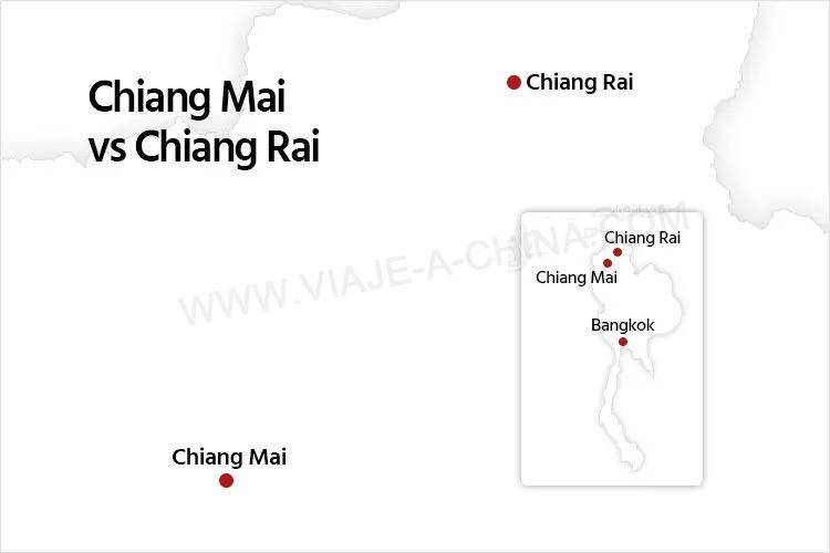 Chiang Mai o Chiang Rai mapa