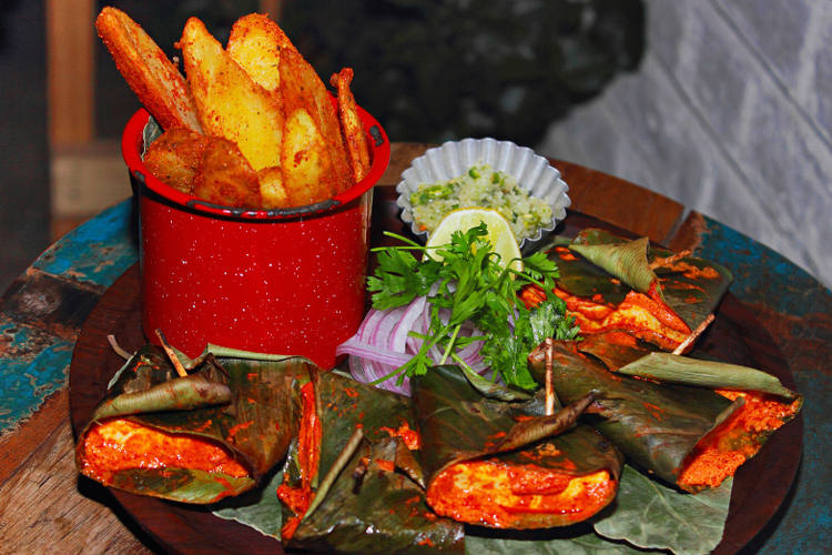 Una comida local de la India