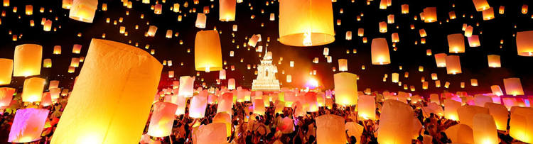 Un viaje romántico de 2 días por los festivales de linternas y flotantes de Tailandia