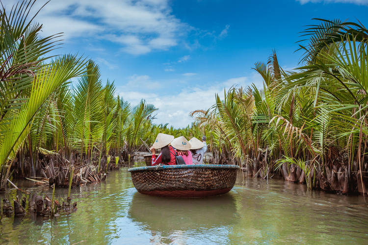bote en forma de cesta de Vietnam