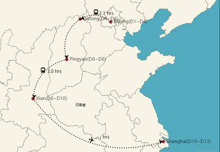 Mapa del itinerario