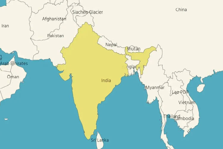 ¿Dónde está la India?