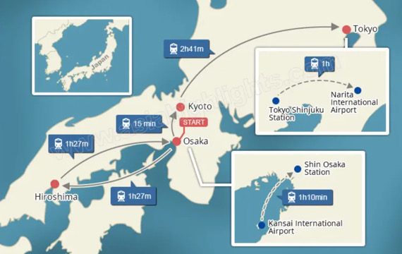 Mapa de tour de 15 días por Tailandia, Vietnam y Camboya